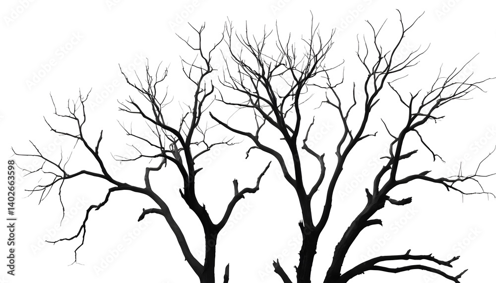 Fototapeta premium Silhouette of a Dead Tree Branches