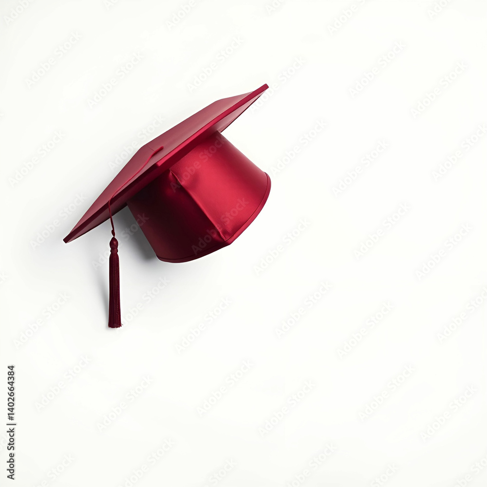 Graduation cap maroon white background intelligence Graduation cap maroon white background intelligence
