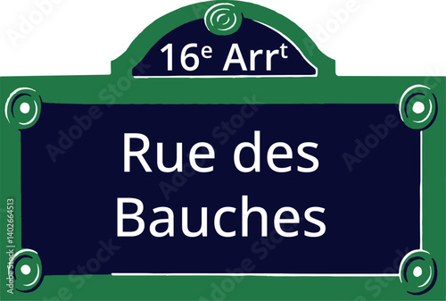 16e Arrt, Elegant Parisian Street Sign