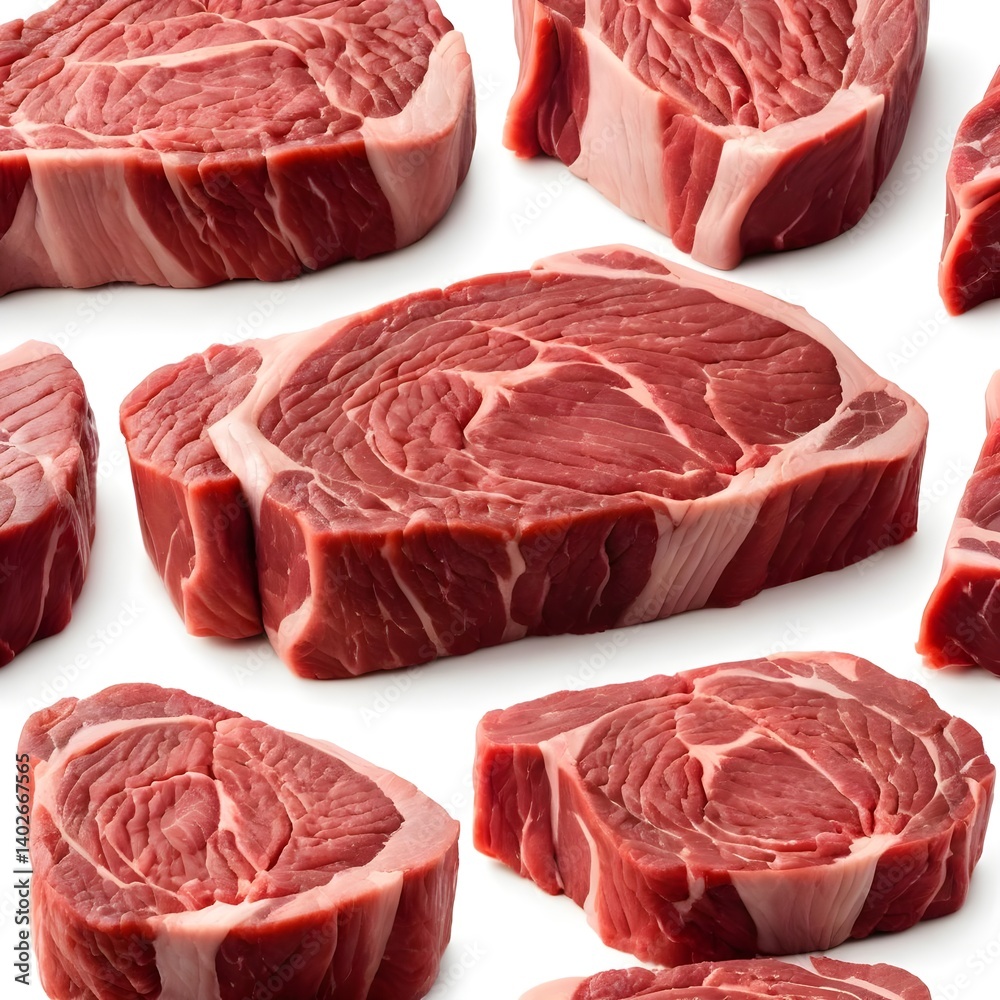Fototapeta premium Raw Beef Steaks, Close-up