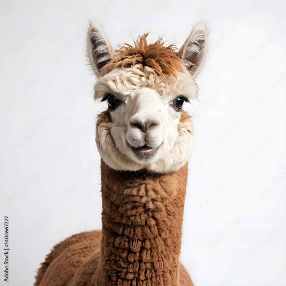 Obraz premium Happy Brown Alpaca Portrait