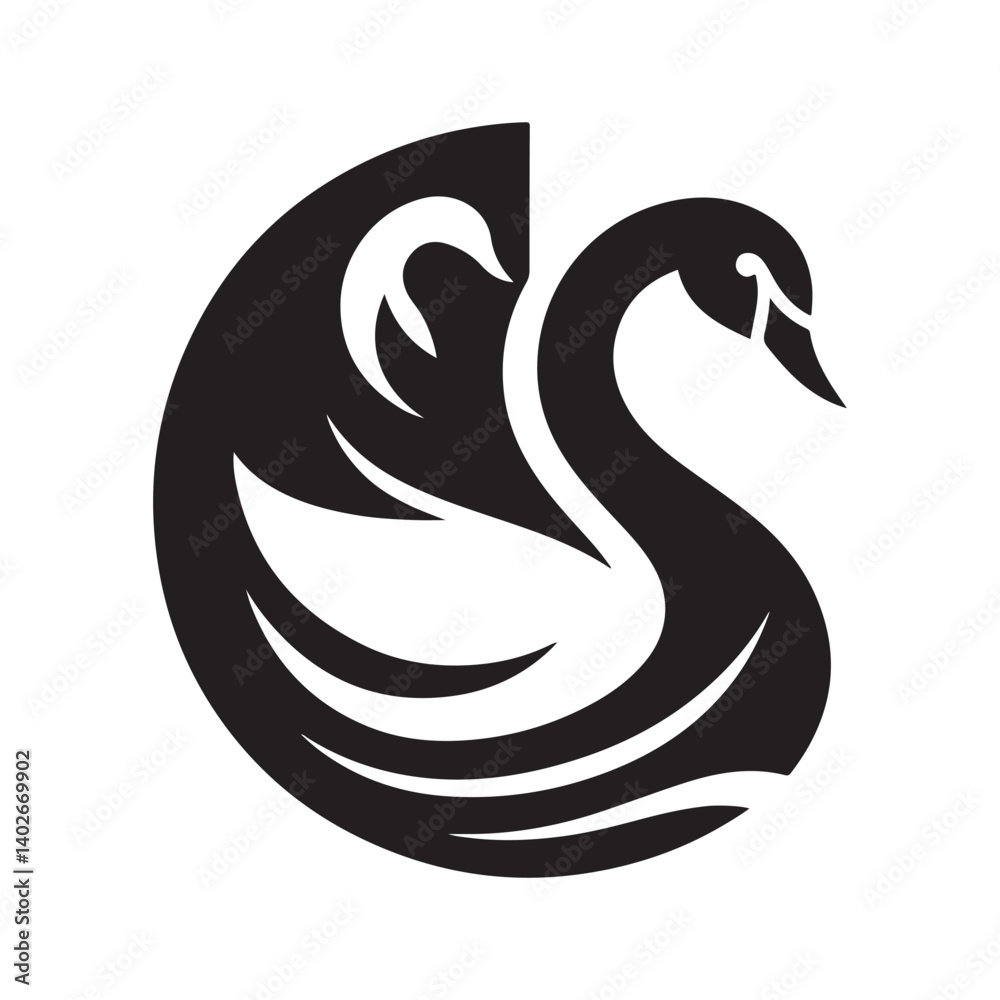 swan vector silhouette clip art logo illustration swan vector silhouette clip art logo illustration