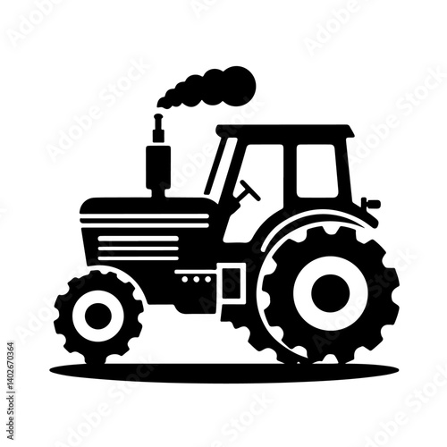 silhouette of a tractor