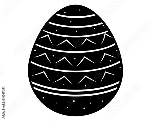 Easter egg silhouette vector illustration