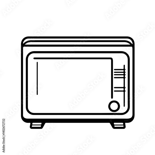 Clean and Modern Microwave Graphic with Thin Lines