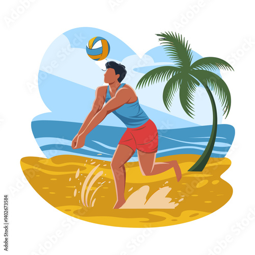 Beach Volley SVG Design