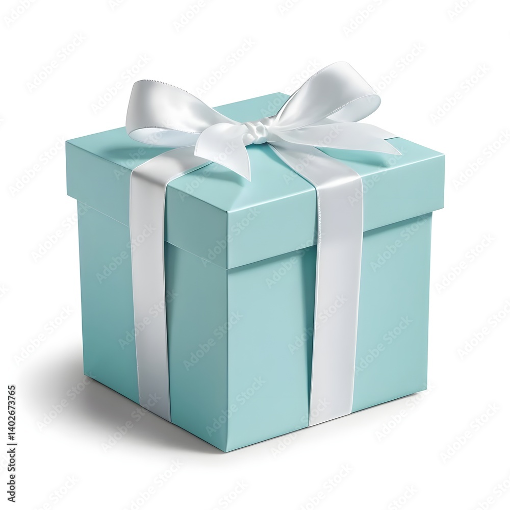 Light Blue Gift Box with White Ribbon Light Blue Gift Box with White Ribbon
