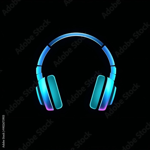 Digital art headphones abstract tech