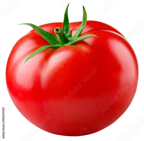Tomato isolated png. Tomato on white or transparent background. Perfect retouched png tomat side view no background. Full depth of field.