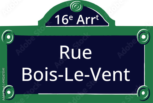 16e Arrt, Elegant Parisian Street Sign