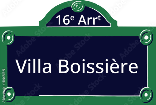 16e Arrt, Elegant Parisian Street Sign
