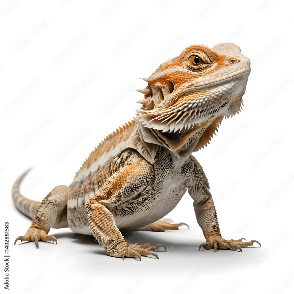 Naklejka premium Orange Bearded Dragon Lizard