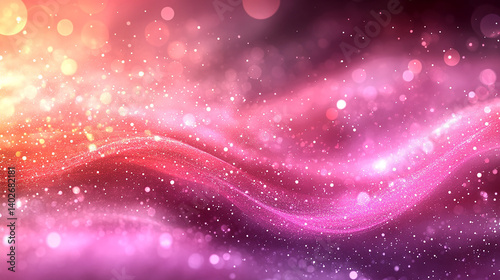Dreamy cosmic dust clouds in shades of pink, orange, and purple.