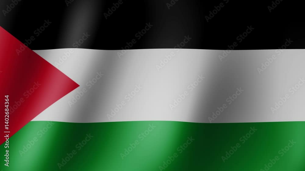 Palestinian Flag Waving Seamless Loop with Realistic Fabric Texture in 4K High Quality Palestinian Flag Waving Seamless Loop with Realistic Fabric Texture in 4K High Quality