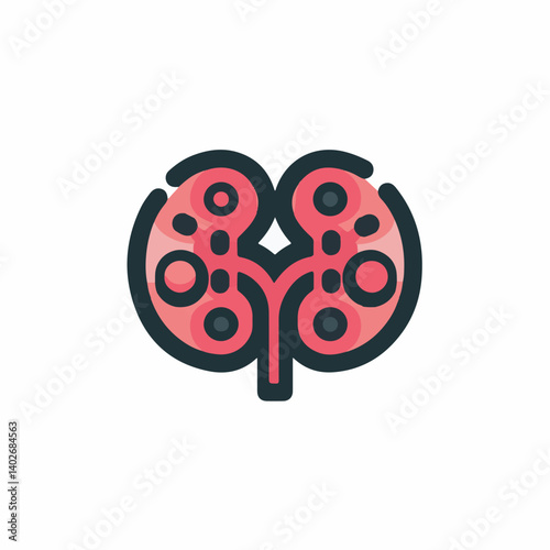 Stylized kidneys illustrate renal system health concept graphic isolated