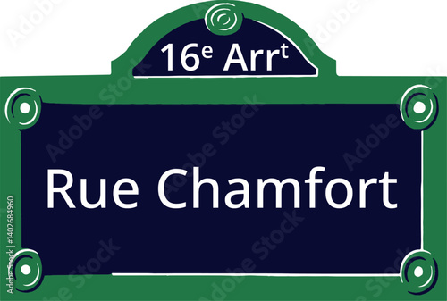 16e Arrt, Elegant Parisian Street Sign
