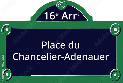 16e Arrt, Elegant Parisian Street Sign