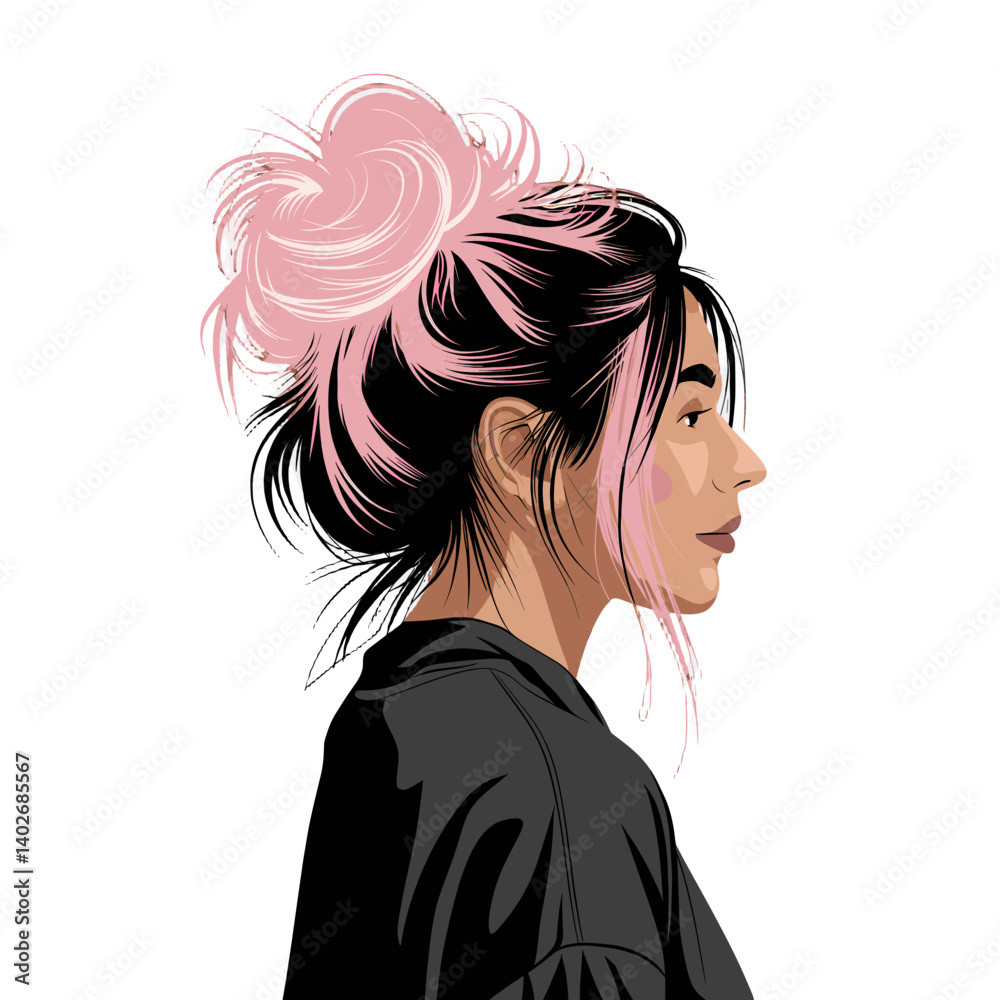 Transparent Messy Bun SVG Vector Design Illustration Transparent Messy Bun SVG Vector Design Illustration