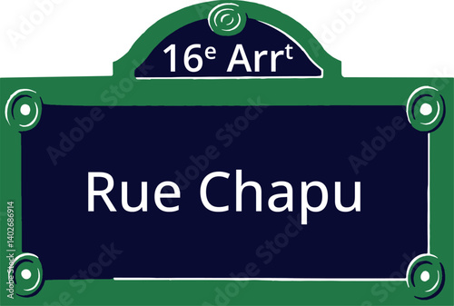 16e Arrt, Elegant Parisian Street Sign