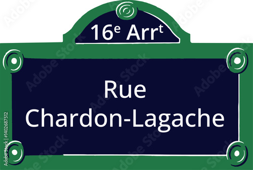 16e Arrt, Elegant Parisian Street Sign