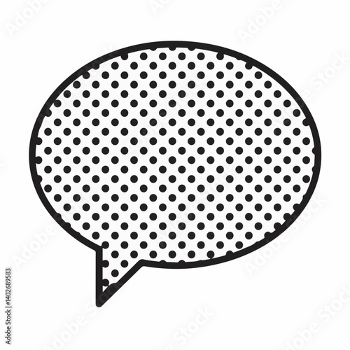 Dotted speech bubble communicates message isolated graphic element