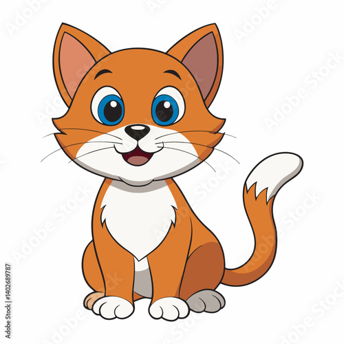 A cat vector art illustration.