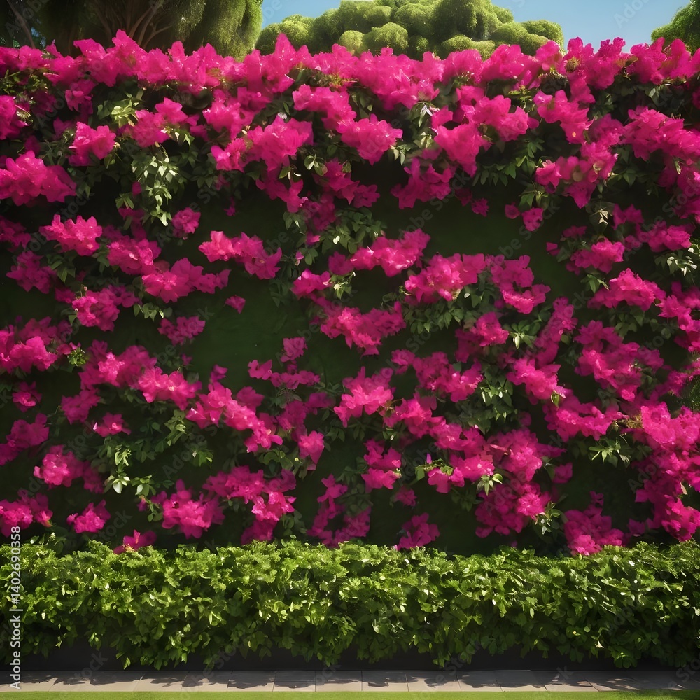 Obraz premium Lush Pink Bougainvillea Flower Wall