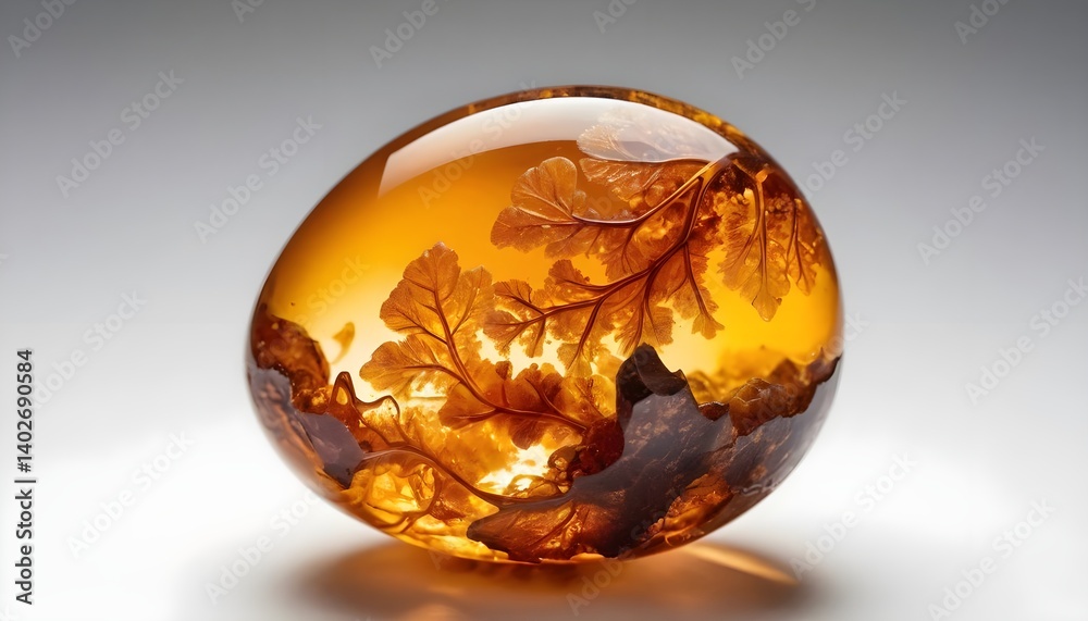 Amber Sphere with Encased Fern Amber Sphere with Encased Fern