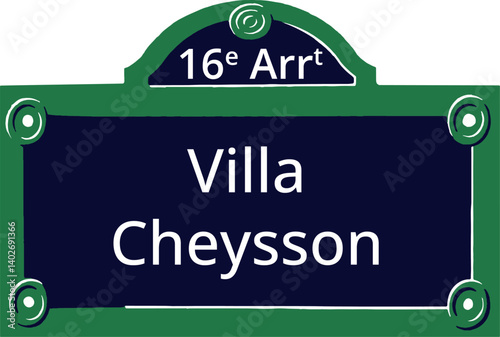 16e Arrt, Elegant Parisian Street Sign