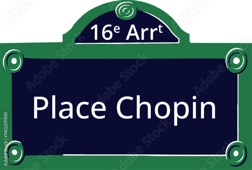16e Arrt, Elegant Parisian Street Sign