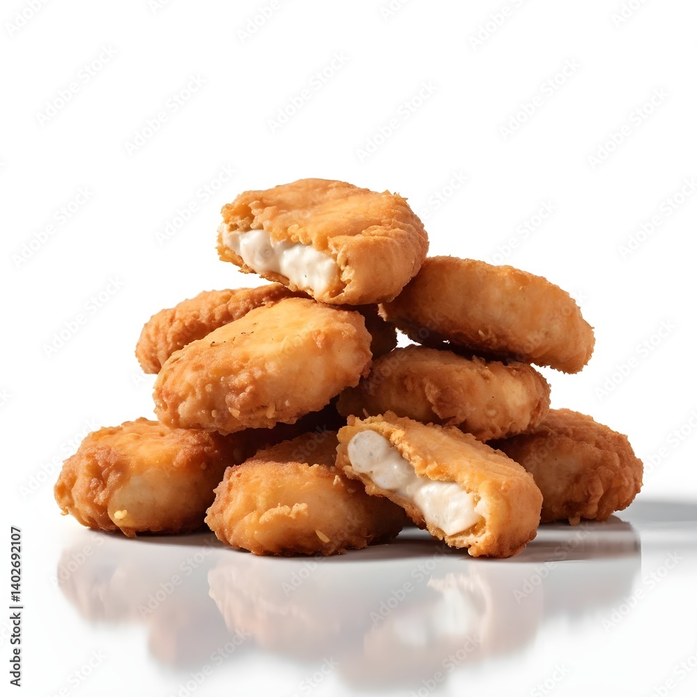Crispy Chicken Nuggets Pile Crispy Chicken Nuggets Pile