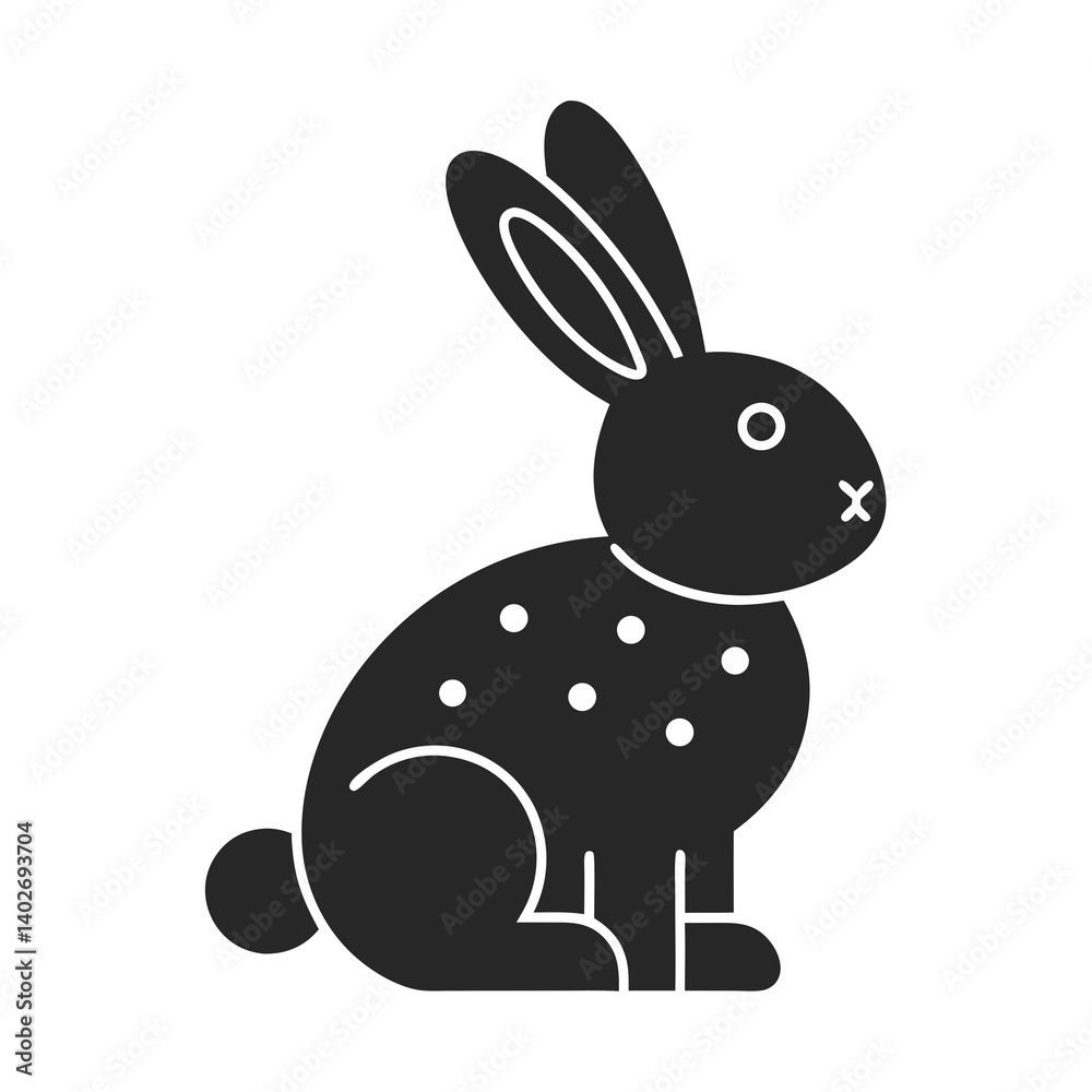 Obraz premium easter bunny icon silhouette vector illustration
