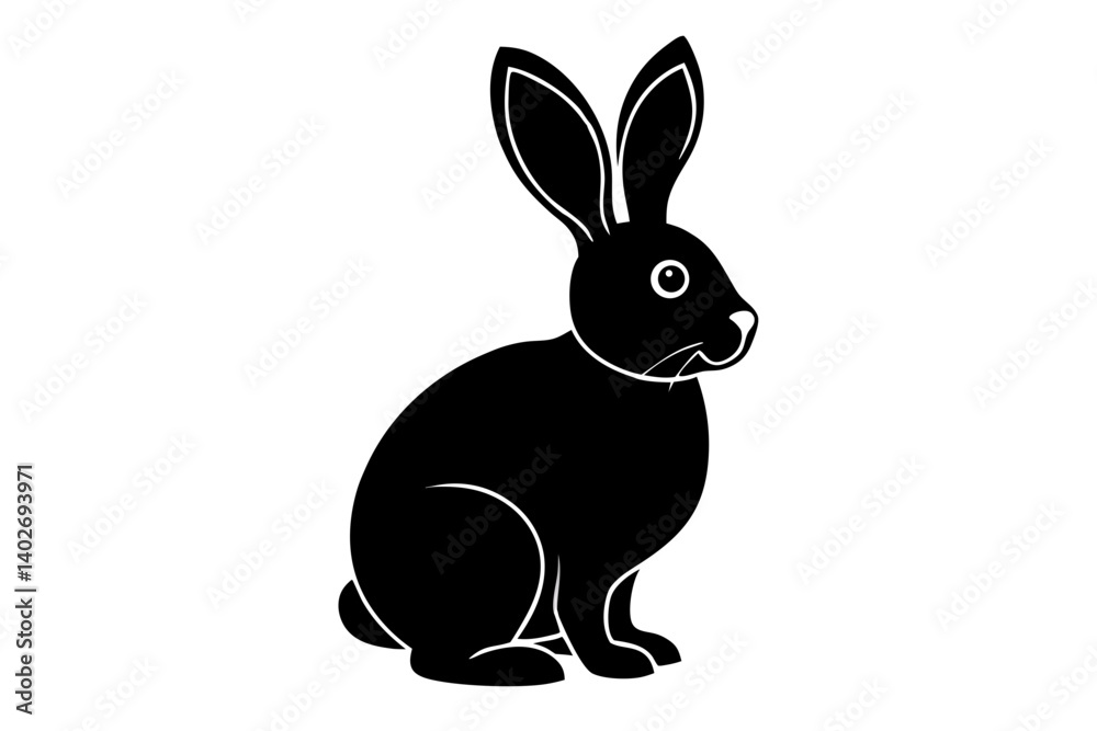 Fototapeta premium easter bunny silhouette vector illustration