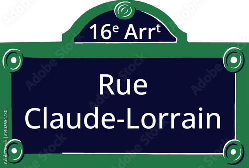 16e Arrt, Elegant Parisian Street Sign