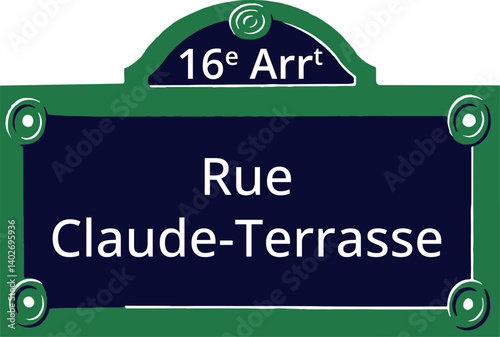 16e Arrt, Elegant Parisian Street Sign