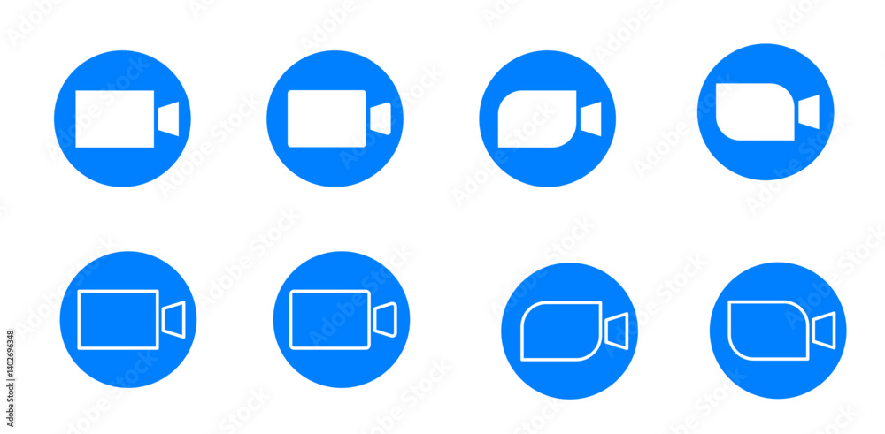 Video call. popular application for video communications platform for video and audio conferencing, webinars, chat. Zoom video logo. Editorial vector Video call. popular application for video communications platform for video and audio conferencing, webinars, chat. Zoom video logo. Editorial vector