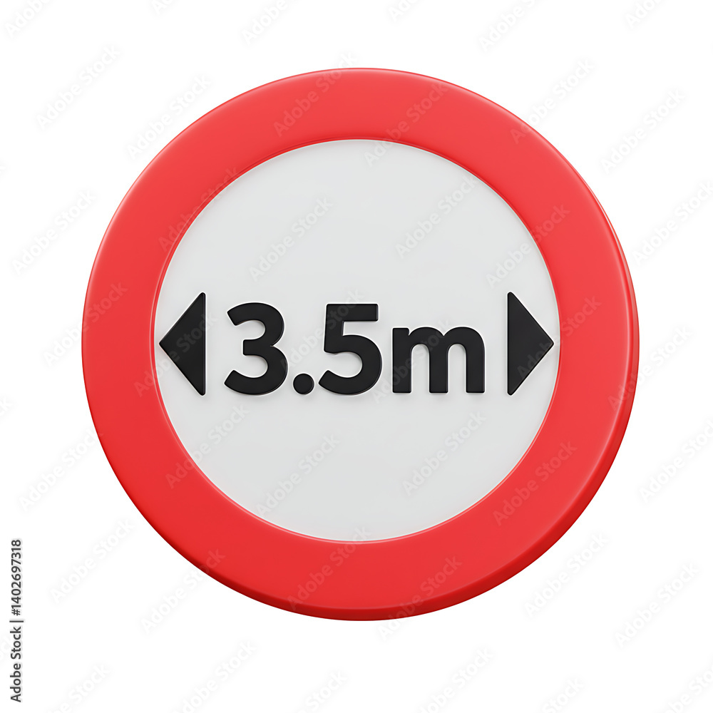 Maximum Height Restriction Sign - 3.5 Meters with Arrows Maximum Height Restriction Sign - 3.5 Meters with Arrows