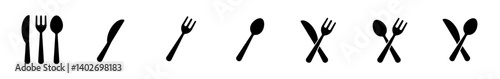 silverware icons cutlery. spoon and fork icon set. spoon, fork and knife icon vector. restaurant icon