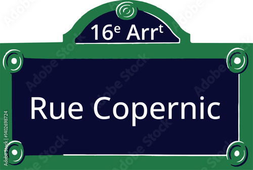 16e Arrt, Elegant Parisian Street Sign