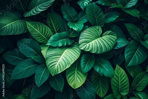 Wallpaper Mural Lush Green Leaves Background Dense Tropical Foliage Texture for Botanical Designs Torontodigital.ca