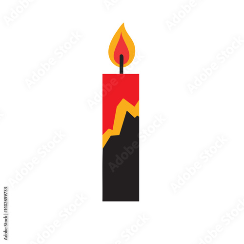 Abstract Candle Flame with Bold Colorful Background Design