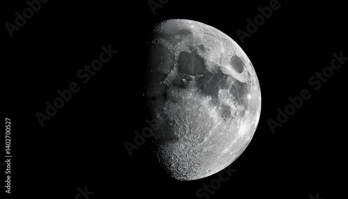 Half Moon Phase – High-Resolution Astronomical Photograph
