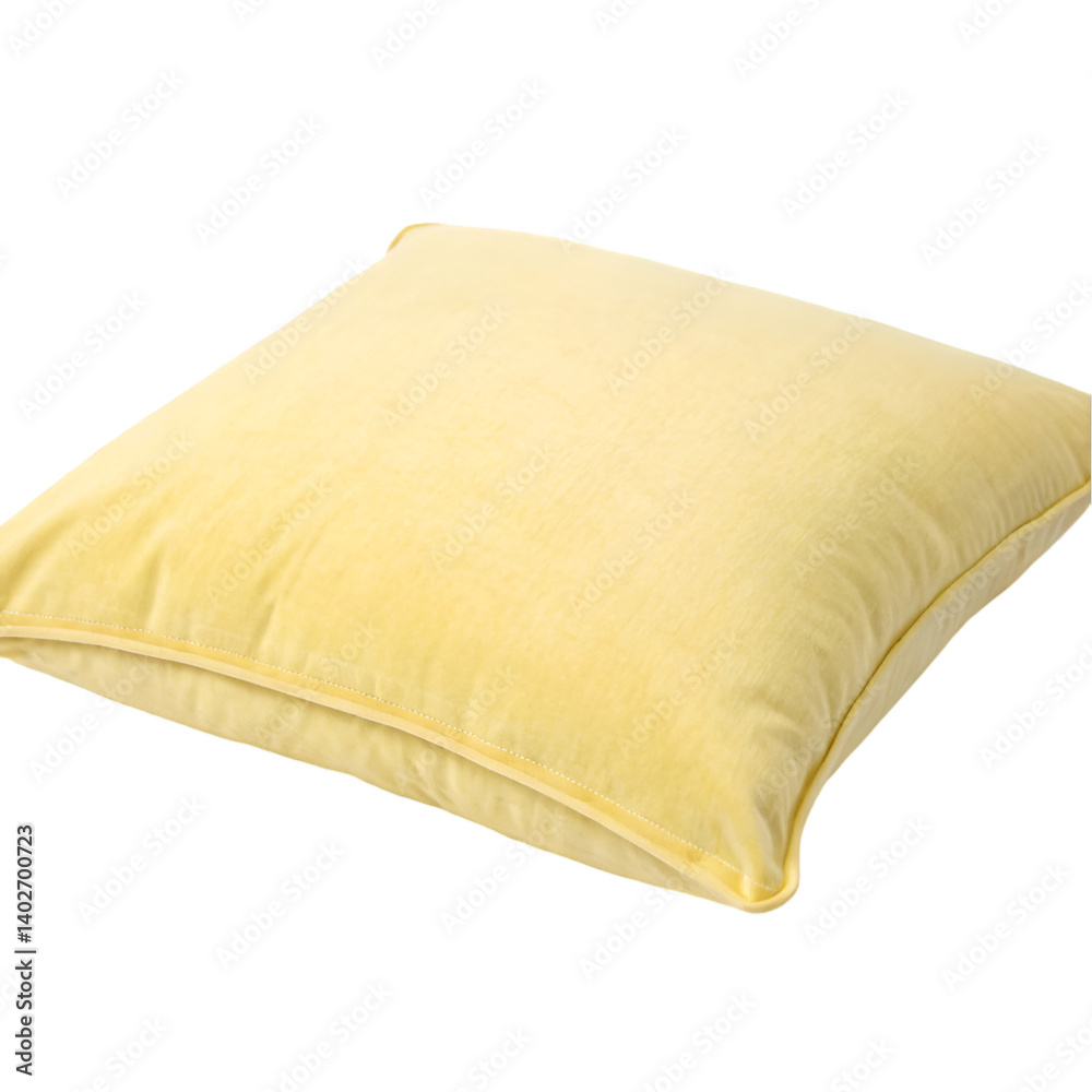 Soft yellow cushion isolated on transparent background Soft yellow cushion isolated on transparent background