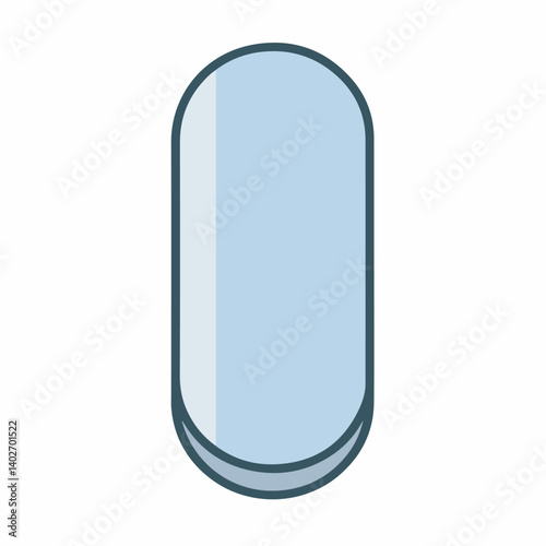 Isolated capsule presents simple shape on white background