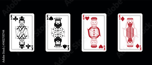 Four King in a row - Playing Cards