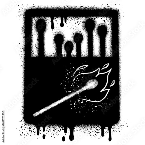 Graffiti Spray Paint Matchbox Isolated on white background.