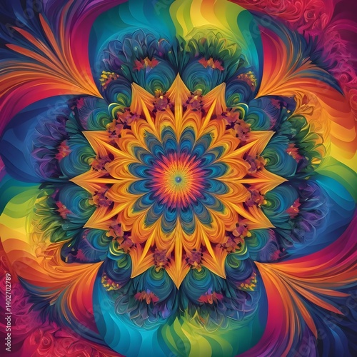 Vibrant Rainbow Mandala