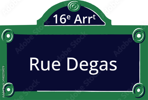 16e Arrt, Elegant Parisian Street Sign