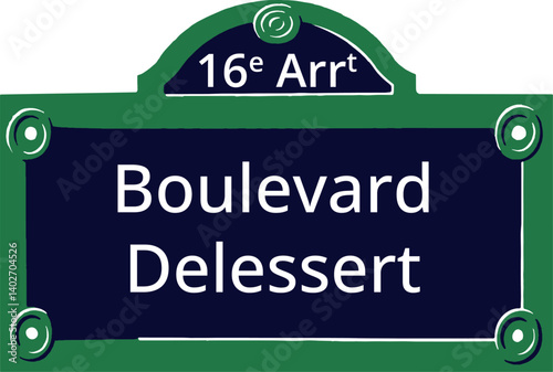 16e Arrt, Elegant Parisian Street Sign