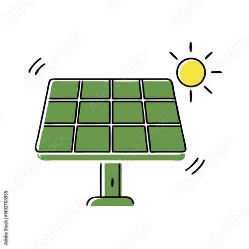 Solar panel generating energy under the sun  